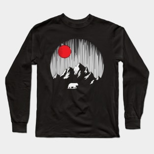 Polar Bear With Red Moon Long Sleeve T-Shirt